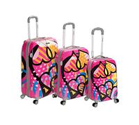 Rockland Luggage Vision Polycarbonate 3 Piece Luggage Set, Love, One Size