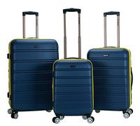 Rockland Melbourne Espandibile Abs Dual Wheel Spinner Bagaglio, Navy, 3 Piece (20"/24"/28"), Melbourne Hardside - Trolley espandibile con ruote girevoli