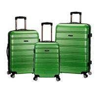 Rockland Melbourne Espandibile Abs Dual Wheel Spinner Bagaglio, Verde, 3 Piece (20"/24"/28"), Melbourne Hardside - Trolley espandibile con ruote girevoli