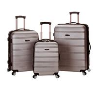 Rockland Melbourne Hardside espandibile Spinner Wheel Bagaglio, Argento, 3-Piece Set (20/24/28), Melbourne Hardside - Trolley espandibile, con ruote girevoli