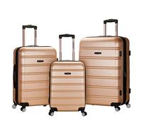 Rockland Melbourne Hardside - Trolley espandibile con ruote girevoli, Champagne, 3-Piece Set (20/24/28), Set Bagagli
