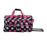 Rockland Melbourne Hardside - Trolley espandibile con ruote girevoli, Multiplo Pink Dot, 22", Borsone arrotolabile