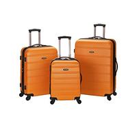 Rockland Melbourne Hardside - Valigia espandibile con ruote girevoli, arancione, set da 3 pezzi (20/24/28), Arancione, 3 Piece (20"/24"/28"), Melbourne Hardside - Trolley espandibile con ruote