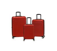 Rockland Pista - Set di 3 valigie non espandibili in ABS, Rosso, Taglia unica, Pista - Set di 3 valigie non espandibili in ABS