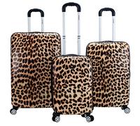 Rockland Safari Hardside Spinner Wheel Bagagli, Leopard, Taglia unica, Melbourne Hardside - Trolley espandibile con ruote girevoli