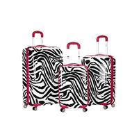 Rockland Safari Hardside Spinner Wheel Bagagli, Pinkzebra, Taglia unica, Melbourne Hardside - Trolley espandibile con ruote girevoli