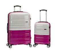 Rockland Set di 2 rotelle espandibili in policarbonato, 50,8 cm, 71,1 cm, 2tonebianco, 2 Piece (20"/28"), Melbourne Hardside - Trolley espandibile con ruote girevoli