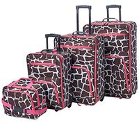 Rockland Set di quattro valigie, Giraffa rosa., Taglia unica, Set di valigie verticali Softside moda