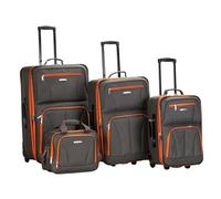 Rockland, Set di valigie Journey, morbide, verticali, Carbone, 4-Piece Set (14/19/24/28)