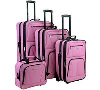 Rockland, Set di valigie Journey, morbide, verticali, Rosa, 4-Piece Set (14/19/24/28)