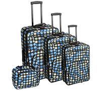 Rockland Set di valigie verticali a pois, Multi/Blue Dot, Taglia unica, Set di valigie verticali a pois