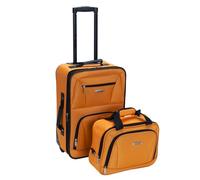 Rockland Set di valigie verticali Softside moda, Arancione, Taglia unica, Set di valigie verticali Softside moda