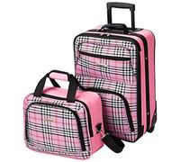 Rockland Set di valigie verticali Softside moda, Croce Rosa, Taglia unica, Set di valigie verticali Softside moda