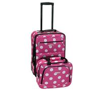 Rockland Set di valigie verticali Softside moda, Pois rosa, Taglia unica, Set di valigie verticali Softside moda