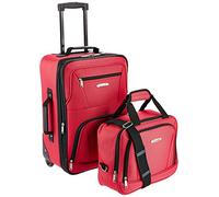 Rockland Set di valigie verticali Softside moda, Rosso, Taglia unica, Set di valigie verticali Softside moda