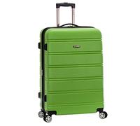 Rockland Valigia unisex per adulti, in ABS espandibile, 71 cm, Verde scuro, Checked Large 28", Melbourne Hardside - Trolley espandibile con ruote girevoli