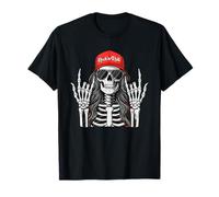 Rock'N Roll Girl Skeleton Rocker Cool Vibes di Musica Punk Rock Maglietta
