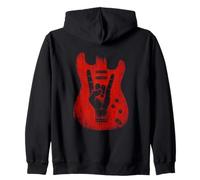 Rock'N Roll Guitar Lover - Corna a Mano Rock On Concert Felpa con Cappuccio