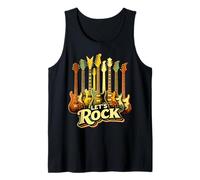 Rock'N Roll Let's Rock Chitarra Suonatrice Concerto Uomo Donna Canotta