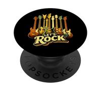 Rock'n Roll LET'S ROCK Chitarra Suonatrice Concerto Uomo Donna PopSockets PopGrip Adesivo