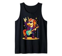 Rock'N Roll Unicorno Rockstar, Rock On Hand Rock Music Fun Canotta