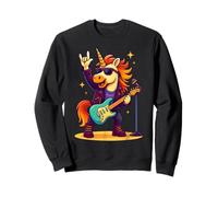 Rock'N Roll Unicorno Rockstar, Rock On Hand Rock Music Fun Felpa