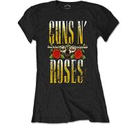 ROCKOFF N' Roses Big Guns Maglietta, Nero, S Donna