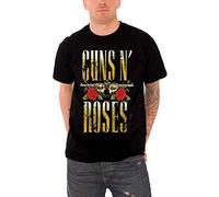 ROCKOFF N' Roses Big Guns T-Camicia, Nero, L Uomo