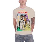 ROCKOFF The Rolling Stones Mick & Keith Watercolour Stars T-Shirt, Bianco Sporco (Sabbia), M Uomo