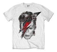 Rockoff Trade David Bowie Halftone Flash Maglietta Uomo M Bianco