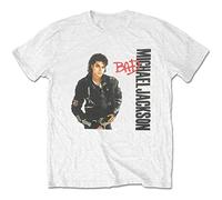 Rockoff Trade Michael Jackson Bad T-Shirt, Bianco (White White), Small Uomo