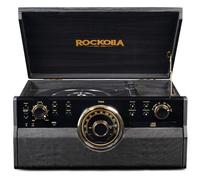 ROCKOLLA - Giradischi Vinili Bluetooth Portatile | Altoparlanti Stereo Incorporati【3 Velocità】33/45/78 Giri, Vintage, Riproduzione MP3, Dischi, Radio FM, Cassette, CD, USB, Schede SD (Vanguard Black)
