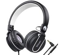 RockPapa 952 Cuffie per Bambini, Cuffie Filo con Microfono, Leggere e Pieghevoli, Cavo Jack 3.5 mm da 1.5 m, Cuffie On-Ear per Scuola/Smartphone/Tablet/Mp3 (Nero)