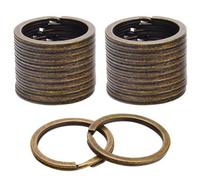 Rockreyoa Anelli portachiavi fai da te in metallo, 30 mm, anelli a spirale in bronzo antico, piccoli anelli di piegatura rotondi per collane, bracciali, fai da te, 20 pezzi