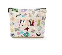 Rockreyoa Borsa cosmetica stampata per trucchi con chiusura lampo, piccola borsa per trucchi portatile da toilette da viaggio beauty case da viaggio borsa porta penne con cerniera, M12