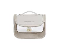 Rockreyoa Borsa grande per trucchi ampia, aperta, in pelle PU, con capacità, per cosmetici, da viaggio, per trucchi, bianco