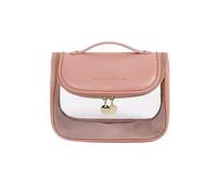 Rockreyoa Borsa grande per trucchi ampia, aperta, in pelle PU, con capacità, per cosmetici, da viaggio, per trucchi, Colore: rosa.