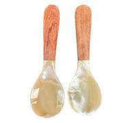 Rockreyoa Cucchiaio in madreperla fatto a mano, cucchiaio per caviale, cucchiaio per uova, cucchiaio da zuppa, cucchiaino da caffè e caviale, cucchiaino da tè per caviale, sale Style 2, 2 pezzi