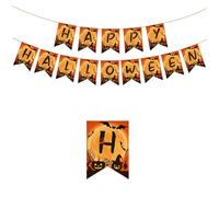 Rockreyoa Decorazione di Halloween riutilizzabile di alta qualità, ghirlanda di Halloween con pipistrello, striscione sanguinosa per Halloween, feste, decorazione interna della bandiera, sezione D