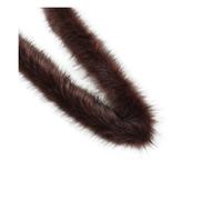 Rockreyoa Nastro in pelliccia sintetica fatto a mano, nastro di peluche colorato, decorativo in pelliccia sintetica, passamontagna, per fai da te, artigianato, vestiti, ghirlande, pantofole marrone, 1