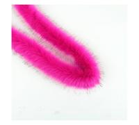 Rockreyoa Nastro in pelliccia sintetica fatto a mano, nastro di peluche colorato, decorativo in pelliccia sintetica, passamontagna, per fai da te, vestiti, ghirlande, pantofole rosa rosso, 1 m