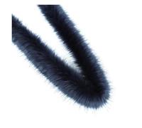 Rockreyoa Nastro in pelliccia sintetica fatto a mano, nastro di peluche colorato, decorativo in pelliccia sintetica, passamontagna, per fai da te, vestiti, ghirlande, pantofole blu scuro, 2 m