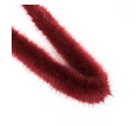 Rockreyoa Nastro in pelliccia sintetica fatto a mano, nastro di peluche colorato, decorativo in pelliccia sintetica, passamontagna, per fai da te, vestiti, ghirlande, pantofole bordeaux, 2 m