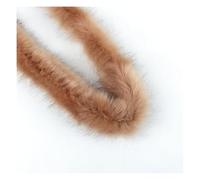 Rockreyoa Nastro in pelliccia sintetica fatto a mano, nastro di peluche colorato, decorativo in pelliccia sintetica, passamontagna, per fai da te, vestiti, ghirlande, pantofole kaki, 2 m