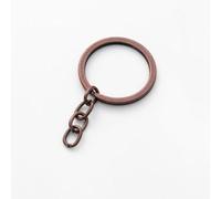 Rockreyoa Set di 50 anelli portachiavi con catena, portachiavi per fai da te, per chiavi, artigianato, fai da te, gioielli piatti e antichi, bronzo rosso, 30 mm