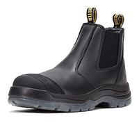 ROCKROOSTER Mens Work Boots, 6 inch Steel Toe, Pull On Safety Leather Chelsea Work Shoes Static Dissipative(AK227 US 11)