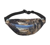 Rocks - Marsupio scenic per uomo e donna, marsupio alla moda, borsa a tracolla a portafoglio, marsupio con cinghia regolabile, borsa da petto impermeabile per viaggi, escursionismo, nero, Taille