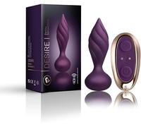 Rocks-Off Desire plug anale vibrazioni telecomando viola ricaarica USB e IPX7