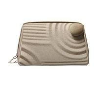 Rocks Over a Rippled Printed Makeup Bag Travel Makeup Organizer Cosmetic Brush Bags Case Leather Makeup Case Zipper Pouch Toiletry Bag For Women White, One Size, bianco, Taglia unica