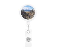 Rocks, porta badge retrattile con clip a coccodrillo, portachiavi, clip per badge, leggero, retrattile, porta badge divertente, per infermieri, insegnanti, impiegati
